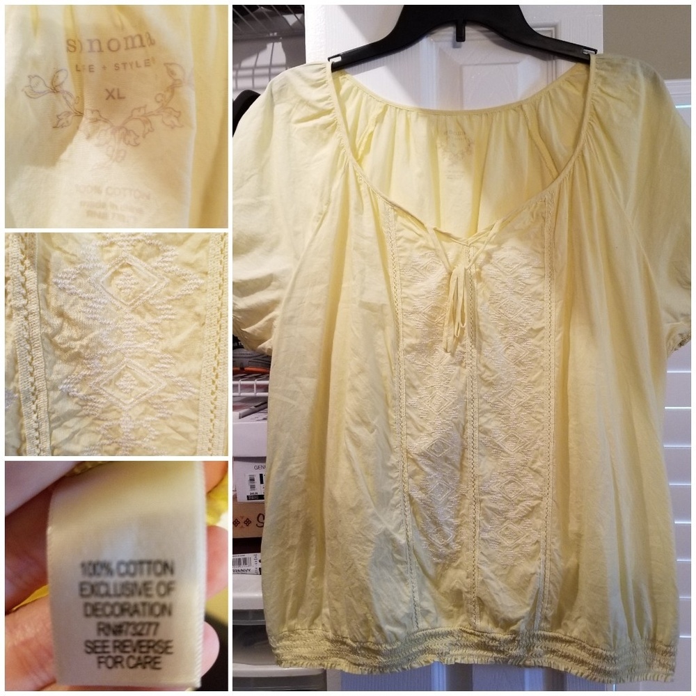 Yellow Embroidered Top